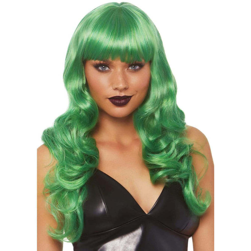 Leg Avenue - 24 Inch Misfit Long Wavy Bang Wig - Green
